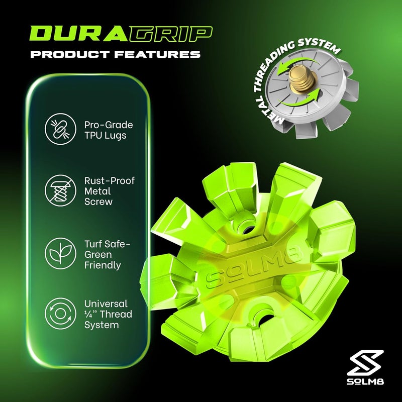 SOLM8 Golf Shoe Replacement Spikes - Metal Screw Threading Dia ¼ Inch/6mm Easy to Install on Cricket & Golf Cleats (Spanner Included) - Image 4